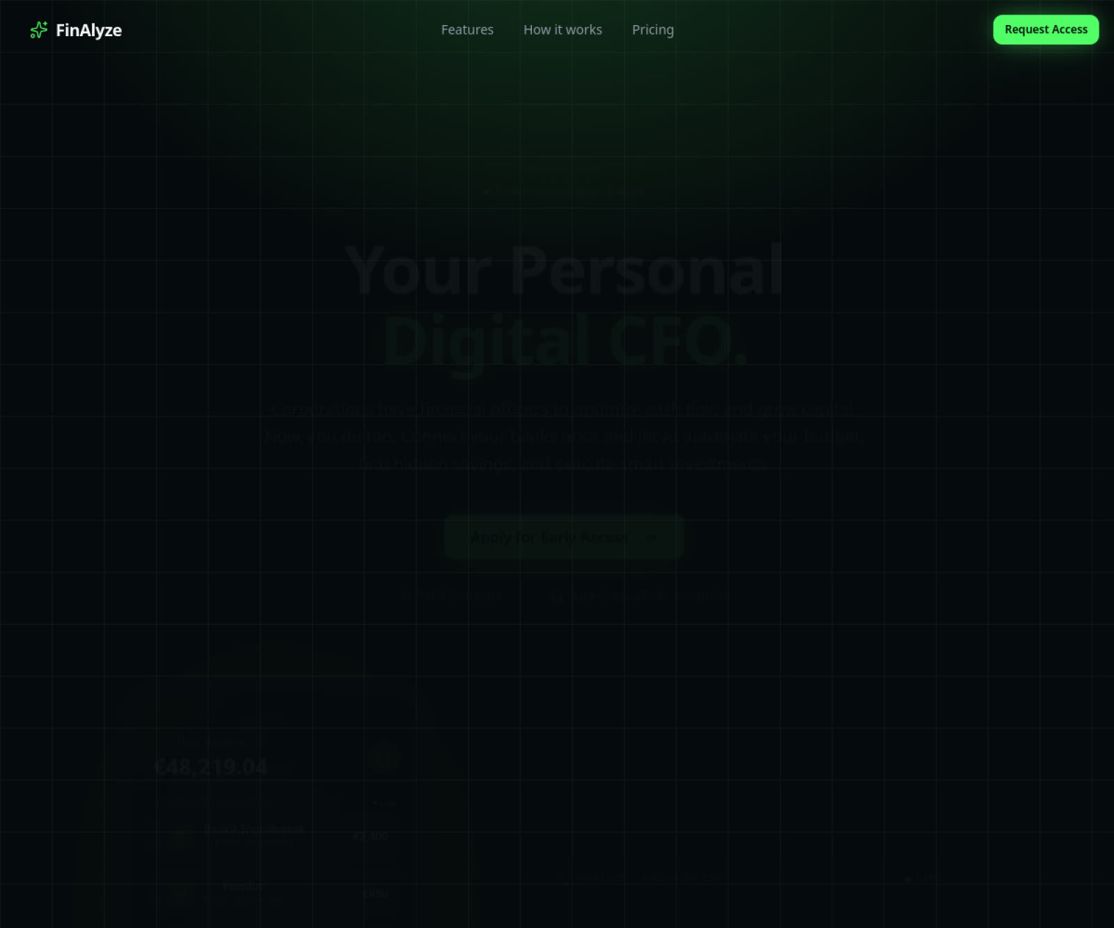 FinAlyze — Fintech Analytics Platform website by Hassuru